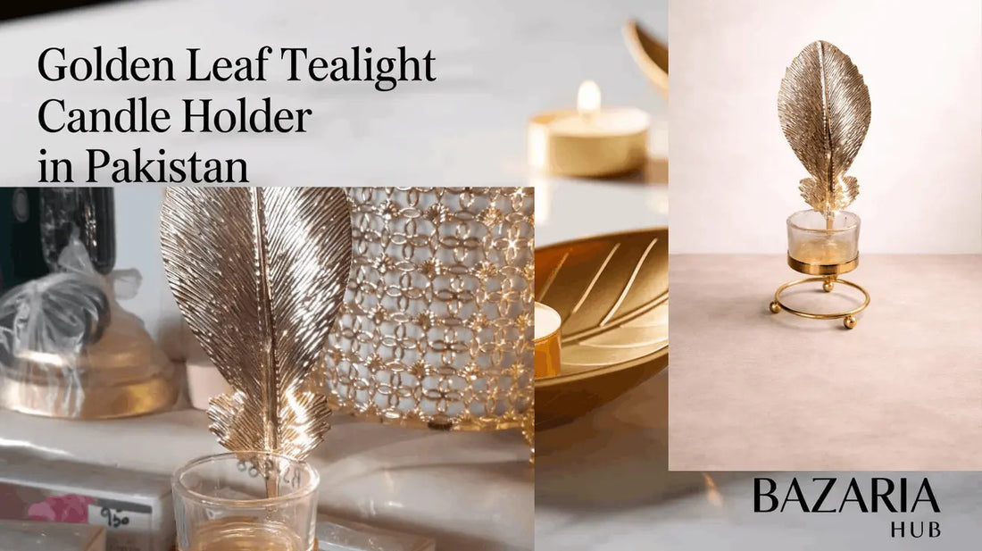 Golden Leaf Tealight Candle Holder in Pakistan