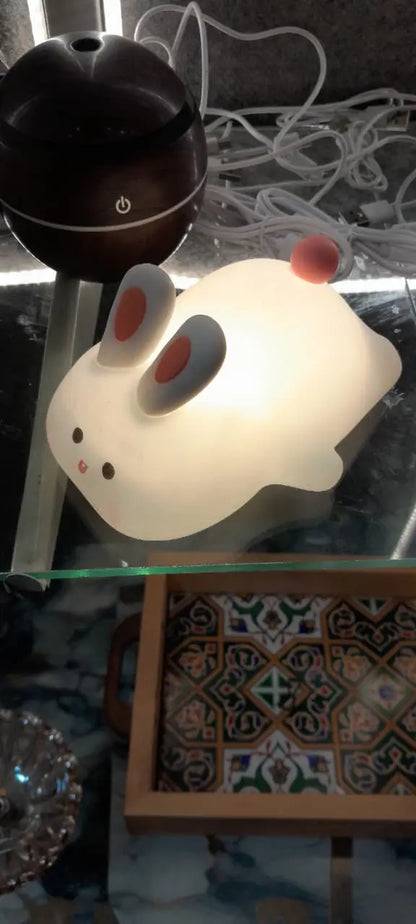 Cute Bunny Silicone Night Light for Kids | Soft Squishy LED Mood Lamp