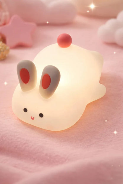 Cute Bunny Silicone Night Light for Kids | Soft Squishy LED Mood Lamp