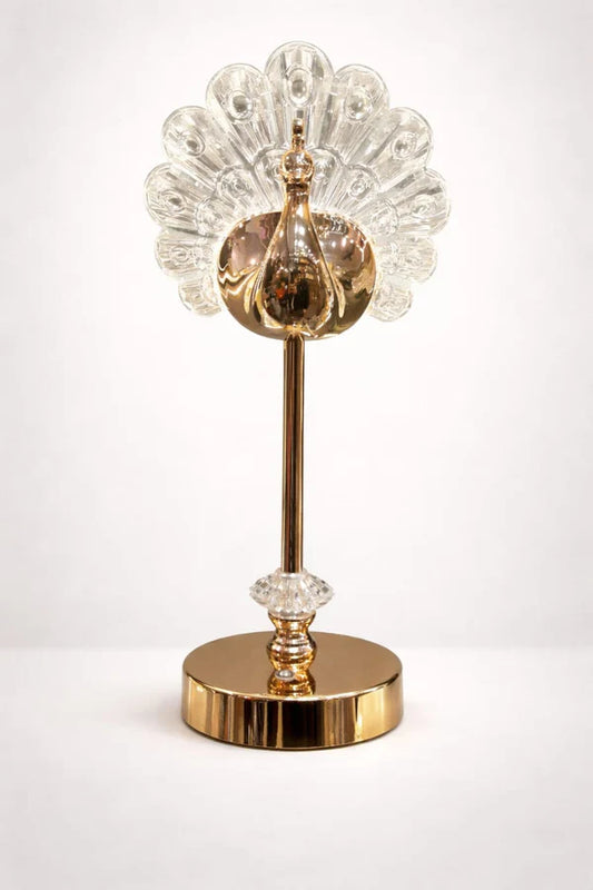 Luxury Peacock Crystal Table Lamp | Golden Decorative Lamp for Home & Bedroom