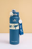 "JK JiakangCup Double Wall Sports Water Bottle with Leak-Proof Lid and Carry Strap – 1L (Blue)"
