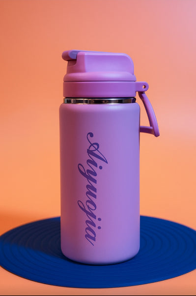 Lavender Flip-Top Insulated Water Bottle – Stylish Stainless Steel Travel Flask"