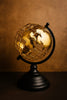 "Luxury Gold Metallic Globe with Black Stand – Decorative Desktop World Globe"