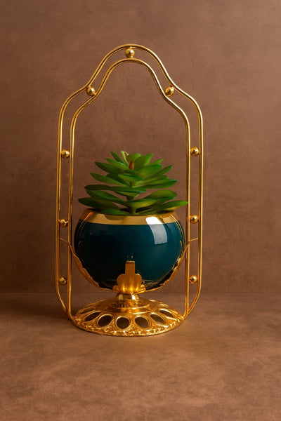 Elegant Golden Frame Succulent Planter – Luxury Decorative Pot for Home & Office Décor"