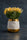 Artificial Yellow Daisy Flower Arrangement in White and Gold Ceramic Vase