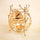 Golden Leaf Tealight Candle Holder – Decorative Glass & Metal Lantern